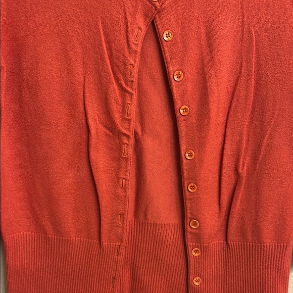 Leo & Nicole Women Pumpkin Spice Orange  3/4 Sleeve Cardigan Size Small - Picture 5 of 5